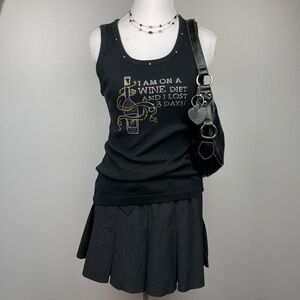 Y2K‎ Rhinestone Graphic Tank Size Large
